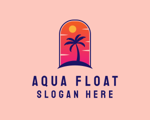 Palm Tree  Beach logo design