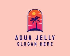 Palm Tree  Beach logo design