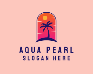 Palm Tree  Beach logo design