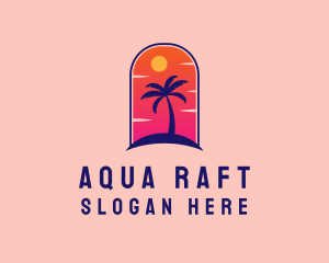 Palm Tree  Beach logo design