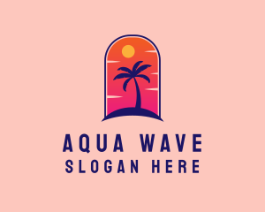 Palm Tree  Beach logo design