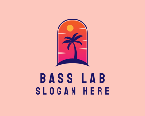 Palm Tree  Beach logo design