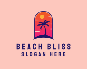 Palm Tree  Beach logo design