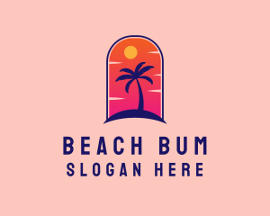 Palm Tree  Beach logo design