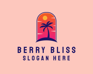 Palm Tree  Beach logo design