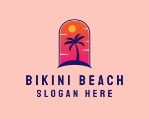 Palm Tree  Beach logo design