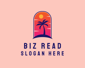 Palm Tree  Beach logo design