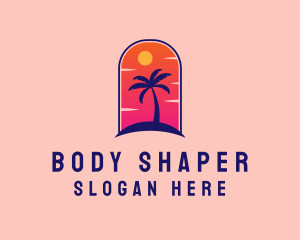 Palm Tree  Beach logo design