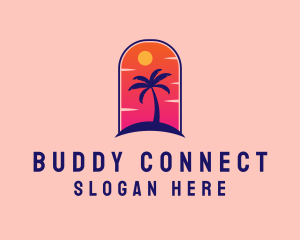 Palm Tree  Beach logo design