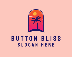 Palm Tree  Beach logo design