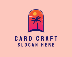 Palm Tree  Beach logo design