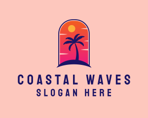 Palm Tree  Beach logo