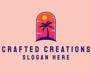 Palm Tree  Beach logo design