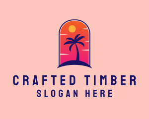 Palm Tree  Beach logo design