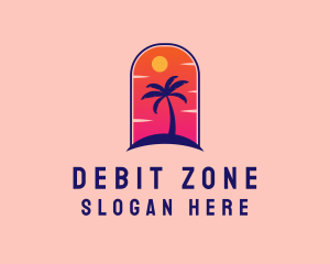 Palm Tree  Beach logo design