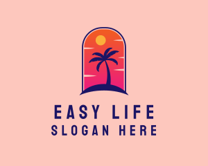 Palm Tree  Beach logo design