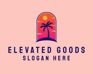 Palm Tree  Beach logo design