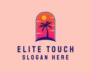 Palm Tree  Beach logo design