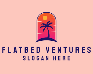 Palm Tree  Beach logo design