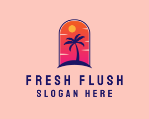 Palm Tree  Beach logo design