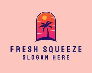 Palm Tree  Beach logo design