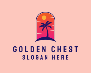 Palm Tree  Beach logo design