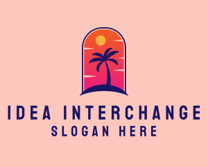 Palm Tree  Beach logo design