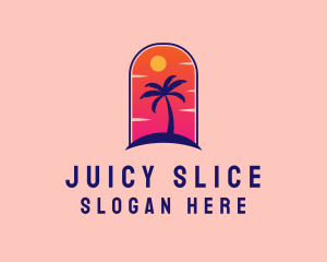 Palm Tree  Beach logo design