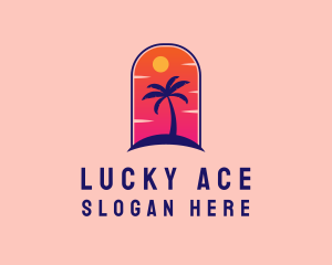 Palm Tree  Beach logo design