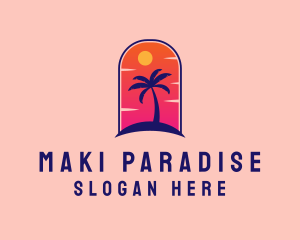 Palm Tree  Beach logo design