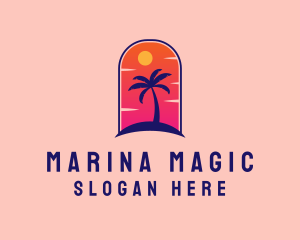 Palm Tree  Beach logo design