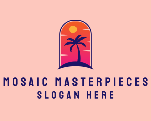 Palm Tree  Beach logo design