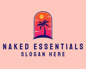 Palm Tree  Beach logo design