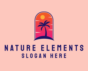 Palm Tree  Beach logo design