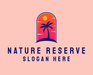 Palm Tree  Beach logo design