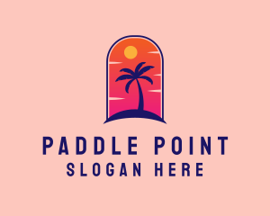 Palm Tree  Beach logo design