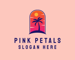 Palm Tree  Beach logo design