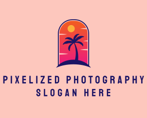 Palm Tree  Beach logo design