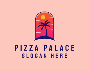 Palm Tree  Beach logo design