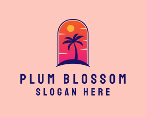 Palm Tree  Beach logo design