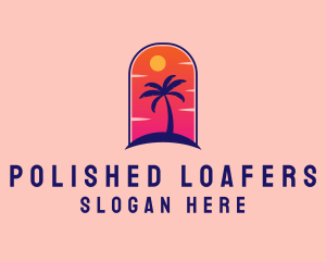 Palm Tree  Beach logo design