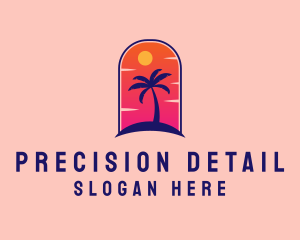 Palm Tree  Beach logo design