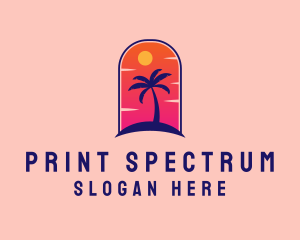 Palm Tree  Beach logo design