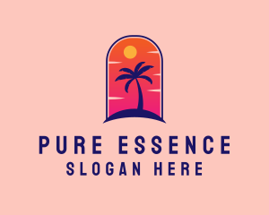 Palm Tree  Beach logo design