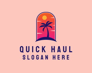 Palm Tree  Beach logo design