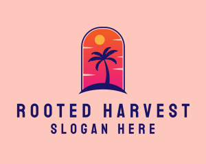 Palm Tree  Beach logo design