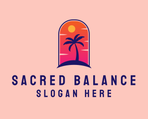 Palm Tree  Beach logo design