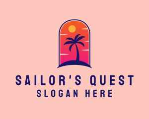 Palm Tree  Beach logo design