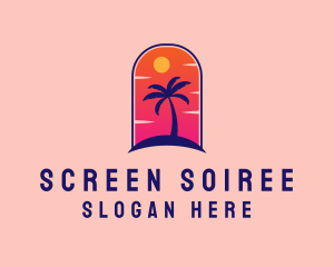 Palm Tree  Beach logo design