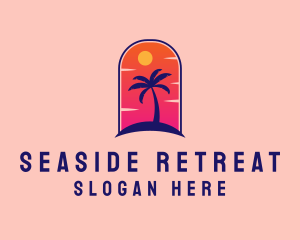 Palm Tree  Beach logo design